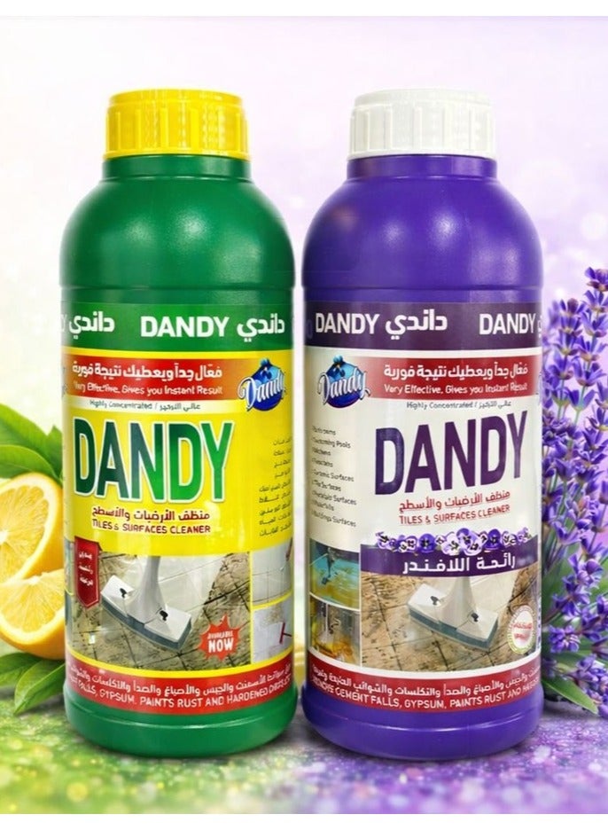 Two Dandy floor cleaners in lavender and refreshing lemon scents